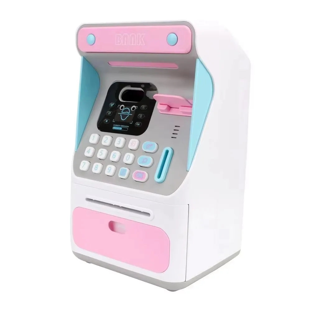 Simulated Face Recognition Money Boxes Electronic Piggy Bank ATM Machine Cash Box Gift For Kids Auto Scroll Paper Banknote