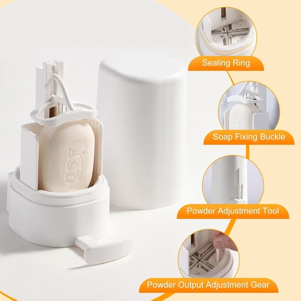 Soap Grinder for Bar Soap Wall-Mounted, No Drilling Waterproof Bar Soap Shaver Dispenser, Bar Soap Shredder for Hand Washing