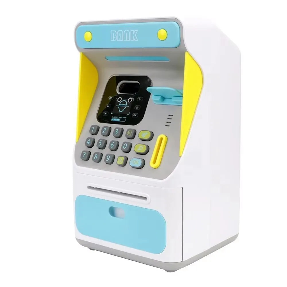 Simulated Face Recognition Money Boxes Electronic Piggy Bank ATM Machine Cash Box Gift For Kids Auto Scroll Paper Banknote