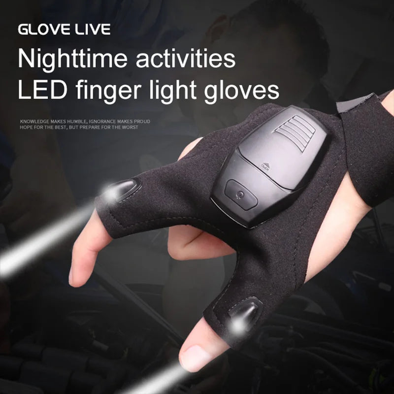Led Flashlight Glove Rechargeable Gadgets Tools for Fishing Camping Repair Gift for Dad Boyfriend Husband Lights Car Guy Cool