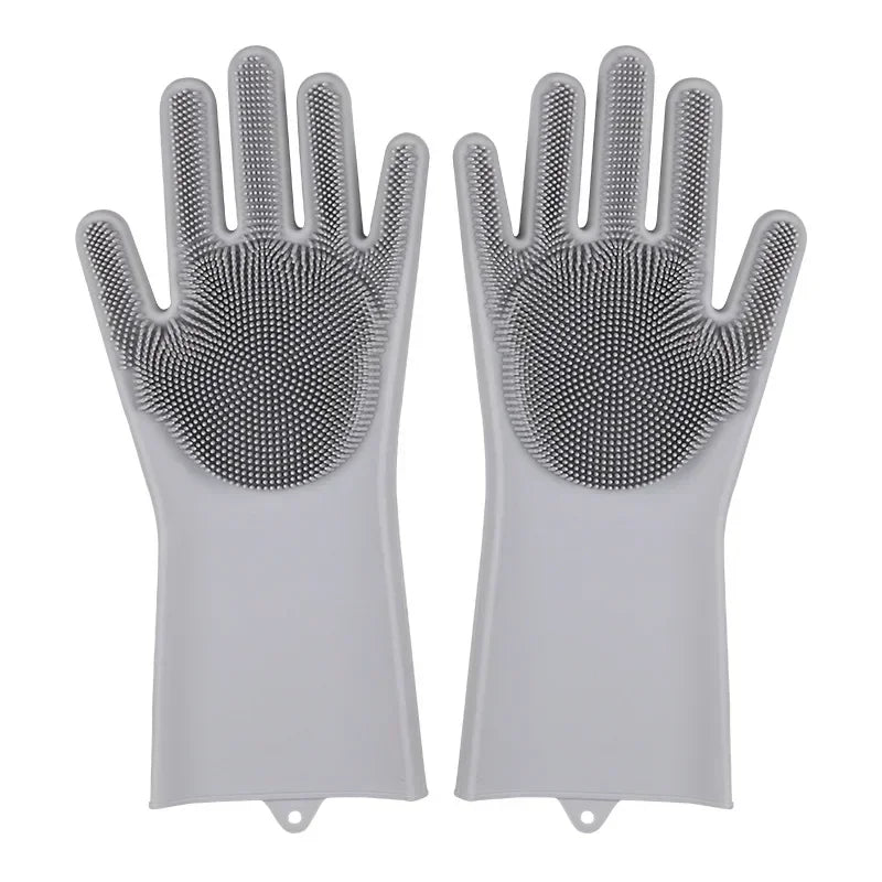 Silicone Dishwashing Gloves with Eco Friendly Multi Purpose for Kitchen Pet Bath Car Cleaning Waterproof Kitchen Cleaning Tools