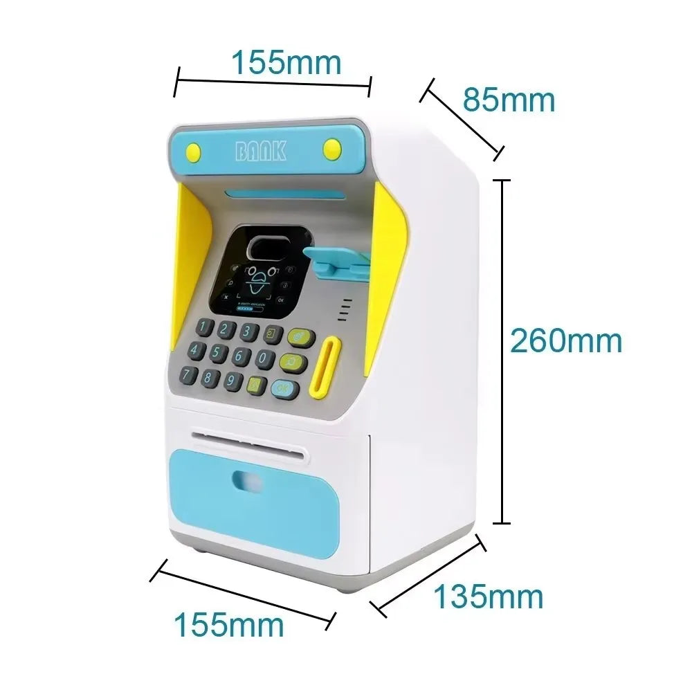 Simulated Face Recognition Money Boxes Electronic Piggy Bank ATM Machine Cash Box Gift For Kids Auto Scroll Paper Banknote