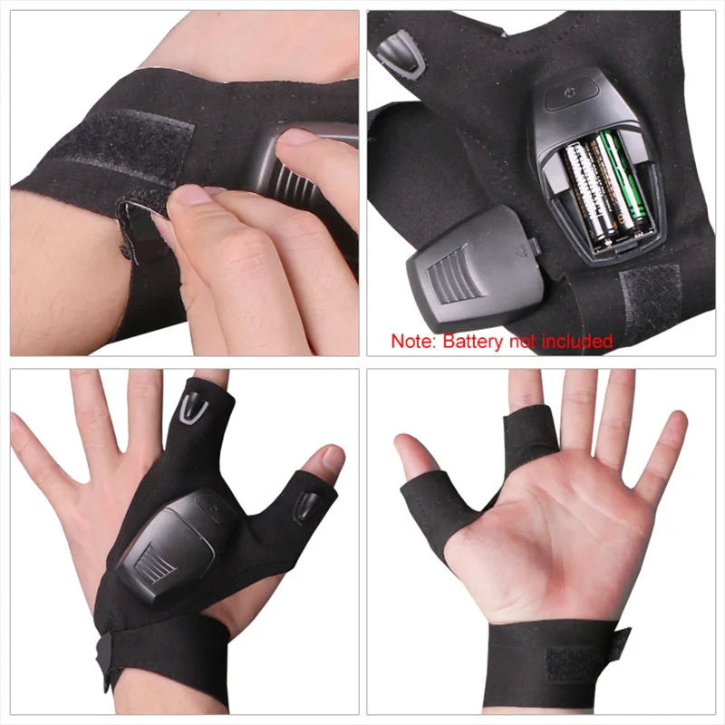 Led Flashlight Glove Rechargeable Gadgets Tools for Fishing Camping Repair Gift for Dad Boyfriend Husband Lights Car Guy Cool