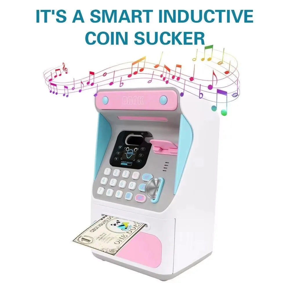 Simulated Face Recognition Money Boxes Electronic Piggy Bank ATM Machine Cash Box Gift For Kids Auto Scroll Paper Banknote