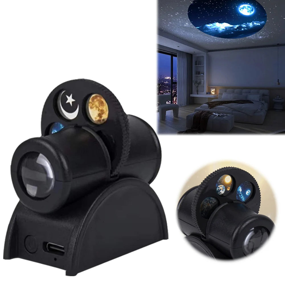 Earth Moon Projection Lamp USB Rechargeable Planet Projection Lamp Moon Sun Earth Projection Lamp for Party Birthday Decor