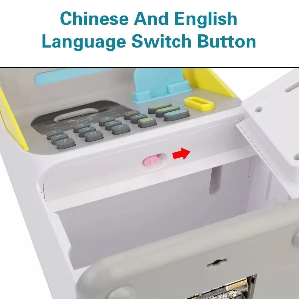Simulated Face Recognition Money Boxes Electronic Piggy Bank ATM Machine Cash Box Gift For Kids Auto Scroll Paper Banknote