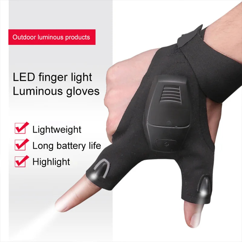 Led Flashlight Glove Rechargeable Gadgets Tools for Fishing Camping Repair Gift for Dad Boyfriend Husband Lights Car Guy Cool